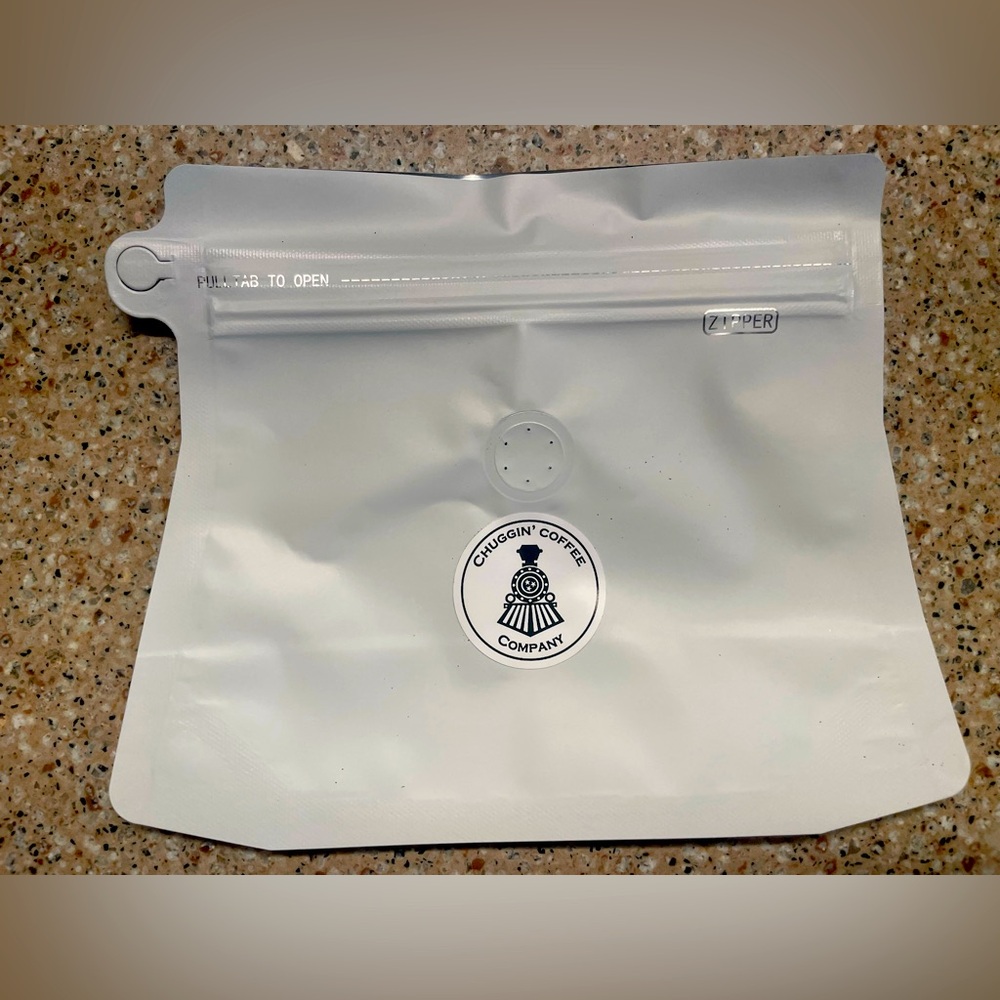 New Chuggin Coffee Co. 6oz coffee bag.